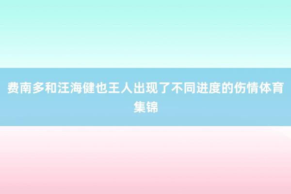 费南多和汪海健也王人出现了不同进度的伤情体育集锦